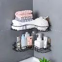  Metal Corner Rack For Bathroom & Kitchen | Bathroom Metal Shelf Organizer | Storage Rack Corner Frame Shampoo Storage Holder | Wall Mount Bathroom Accessories (with 2 Adhesive Screws)