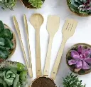 Pack Of 4 – Wooden Spoon Set | Nonstick Teak Wood Kitchen Utensils For Cooking & Serving